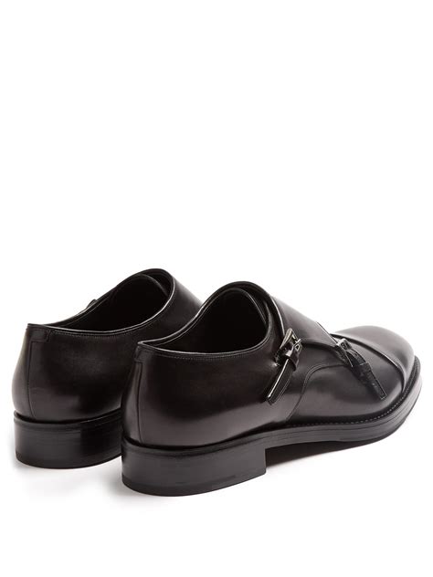 double monk strap shoe prada|Prada Men's Brushed Leather Double.